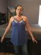 Blue Spaghetti Strap Tank Top with Caged Neckline