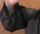 Apricot V Neck Lantern Sleeve Lace Hollow Out Long Sleeve Top