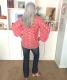 Apricot V Neck Lantern Sleeve Lace Hollow Out Long Sleeve Top