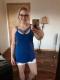 Blue Spaghetti Strap Tank Top with Caged Neckline