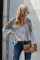 Gray Crochet Lace Button Top