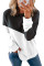 Black Patchwork Dropped Shoulder Sleeve Sweatshirt