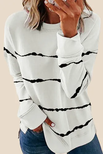 Tie-dye Stripes White Sweatshirt
