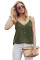 Green Spaghetti Strap Buttoned Tank Top