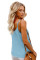 Sky Blue Spaghetti Strap Buttoned Tank Top