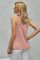 Pink Spaghetti Strap Buttoned Tank Top