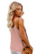Pink Spaghetti Strap Buttoned Tank Top
