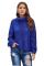 Blue Cuddle Weather Cable Knit Handmade Turtleneck Sweater