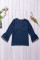 Blue Boho Floral V Neck Long Sleeve Casual Top