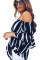 Off The Shoulder Vertical Stripes Blouse in Black