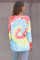 Sky Blue Ombre Tie Dye Loose Leisure Sweatshirt