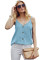 Sky Blue Spaghetti Strap Buttoned Tank Top