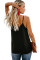 Black Spaghetti Strap Buttoned Tank Top
