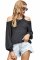 Gray Cool Breeze Cotton Cold Shoulder Sweater