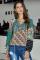 Green Floral Print Peasant Blouse