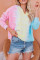Pink Colorblock The Sun Cotton Blend Tie Dye Hoodie