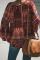 Red Floral Print Peasant Blouse