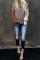 Orange Colorblock Cable Knit Sweater
