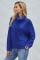 Blue Cuddle Weather Cable Knit Handmade Turtleneck Sweater