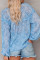 Sky Blue Saint Helena Printed Ruffle Blouse