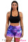 Purple Galaxy Print Booty Yoga Shorts