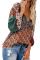 Multicolor Floral Print Peasant Blouse