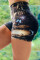Black Galaxy Print Booty Yoga Shorts