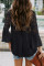 Black Crochet Lace Button Top