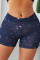 Gray Galaxy Print Booty Yoga Shorts