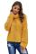 Yellow Cuddle Weather Cable Knit Handmade Turtleneck Sweater