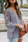 Gray Crochet Lace Button Top