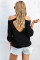 Black Cool Breeze Cotton Cold Shoulder Sweater