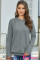 Gold Zip Detail Marled Pullover Sweatshirt