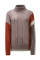 Orange Colorblock Cable Knit Sweater