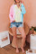 Pink Colorblock The Sun Cotton Blend Tie Dye Hoodie