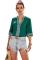 Green Chic Boho V Neckline Half Sleeve Blouse