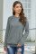Gold Zip Detail Marled Pullover Sweatshirt