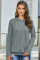Gold Zip Detail Marled Pullover Sweatshirt