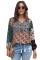 Multicolor Floral Print Peasant Blouse