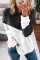 Black Patchwork Dropped Shoulder Sleeve Sweatshirt