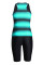 Green Black Ombre Print Racerback Tankini Swimsuit