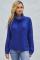 Blue Cuddle Weather Cable Knit Handmade Turtleneck Sweater