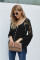 Black Crochet Lace Button Top