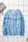 Sky Blue Saint Helena Printed Ruffle Blouse
