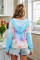 Sky Blue Colorblock The Sun Cotton Blend Tie Dye Hoodie