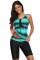 Green Black Ombre Print Racerback Tankini Swimsuit