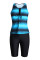 Blue Black Ombre Print Racerback Tankini Swimsuit
