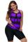 Purple Black Ombre Print Racerback Tankini Swimsuit