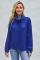 Blue Cuddle Weather Cable Knit Handmade Turtleneck Sweater