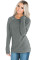 Gold Zip Detail Marled Pullover Sweatshirt